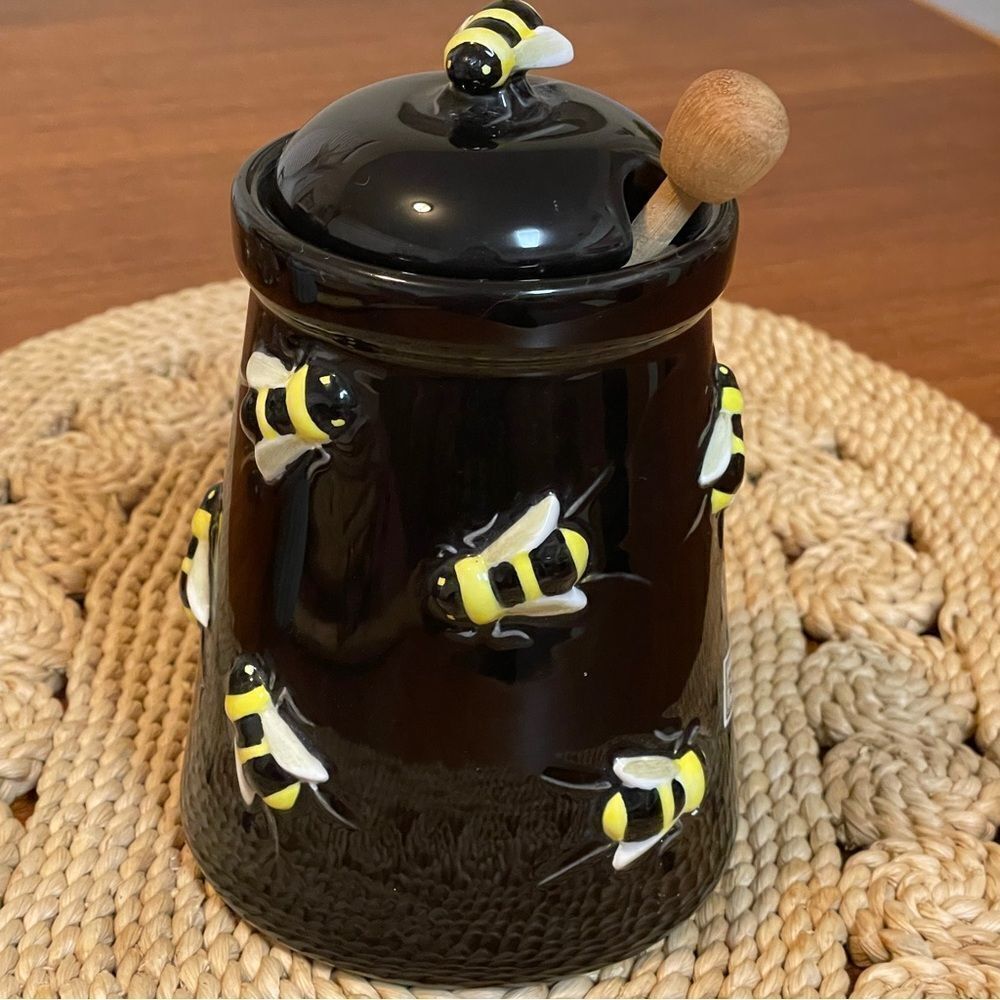 NWOB Vintage Department 56 Rare Bumble Bee Series "HONEY POT BUZZ" Black Yellow